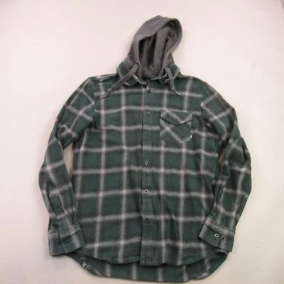 Vans Hoodie Mens Small Long Sleeve Hooded Button Front Pocket Outdoors Plaid - Image 1 of 4