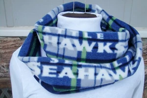 SEATTLE SEAHAWKS KARIERT WEICH INFINITY KUTTE FLEECE SCHAL UNISEX HANDARBEIT  - Bild 1 von 3