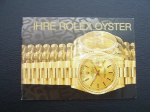 ROLEX IHRE ROLEX OYSTER BOOKLET - DEUTSCH VON 1993 - RARE VINTAGE MANUAL - Picture 1 of 5