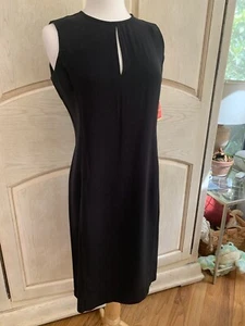 Isaac Mizrahi for Target Black Dress Sleeveless Sheath Sz M Keyhole Classic Chic - Picture 1 of 19