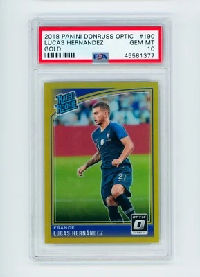 2018-19 Lucas Hernandez Panini Donruss Optic Gold Holo Rated Rookie 4/10 PSA 10 - Image 1 of 3