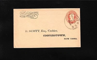 Metropolitan Bank PSE & Letter 1856 New York Preprint H Scott Cashier Cover z66 - Image 1 of 4