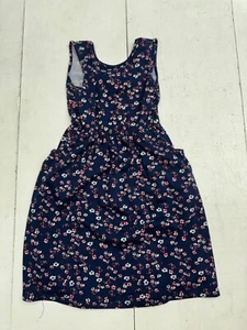 Heart & Arrow Navy Blue Floral Print Sleeveless Dress Girls Size 7 - Picture 1 of 8