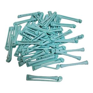 50 Turquoise Plastic Perm Rods  Beauty Shop Hair Styling Curlers Vintage 