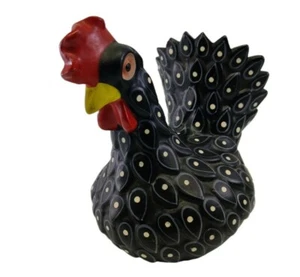 Ceramic Black Chicken Rooster Bud Vase Read!!!! - Picture 1 of 12