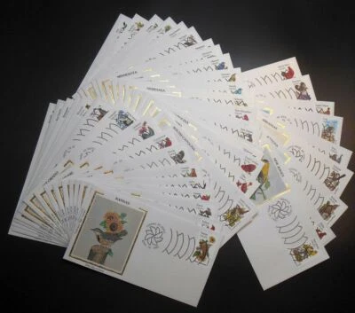 1982 STATE BIRDS & FLOWERS Sc 1953A-2002A set 50 FDCs Colorano silk cachets - Image 1 of 3