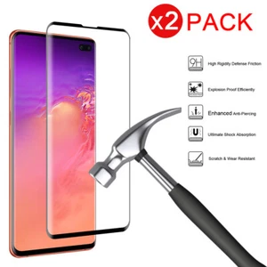 2 Pack For Samsung S10 Plus S10e 5G Screen Protector 3D Curved Tempered Glass - Picture 1 of 15
