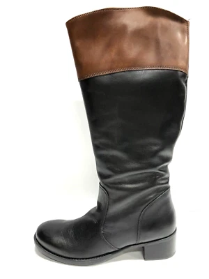 Botas femininas David Tate joelho alto couro preto tamanho 9,5N - Imagem 1 de 4