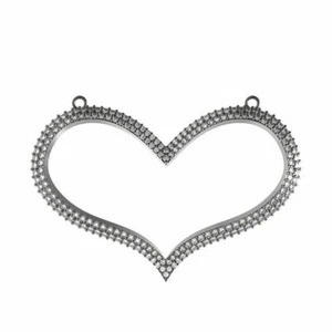 Precioso Pavé de Diamante 925 Plata Ley Hecho a Mano Charm Corazón Colgante Joya - Imagen 1 de 5