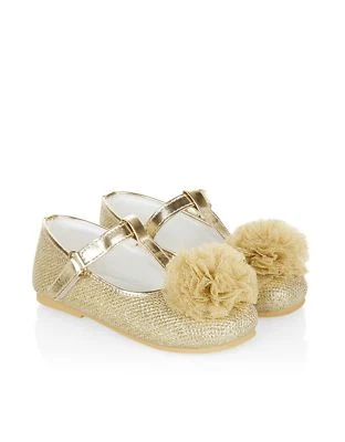Monsoon Gold Pom Pom Walkers UK 3 EU 19 JS9 QQ 05 - Image 1 of 3