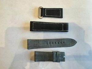 Panerai Watch 24mm Liger Straps, Nylon And Grey Leather, New! - Picture 1 of 2