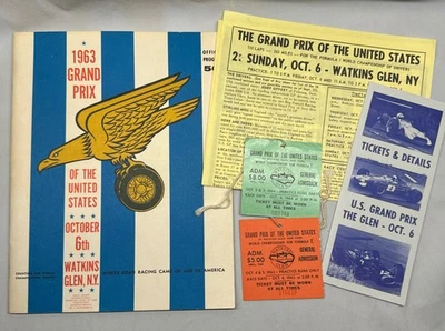 1963 GRAND PRIX U.S.A., WATKINS GLEN, N.Y., Program with Tickets Pamphlet - Image 1 of 4