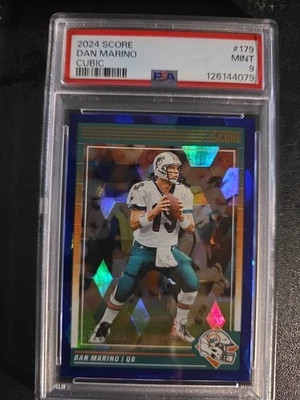 Puntuación 2024 - Dan Marino #179 Cubic 22/120 Miami Dolphins PSA 9 Foto 1 de 2