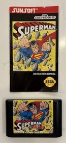 Superman (Sega Genesis, 1992) Cartridge and Manual Authentic Tested & Working