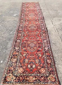 Vintage Traditional Handmade Oriental Wool Multicolor Runner Rug 341x67cm - Picture 1 of 14