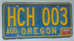 1972 Oregon License Plate #HCH-003 Man Cave Pub Garage Bar Decor  - Picture 1 of 2