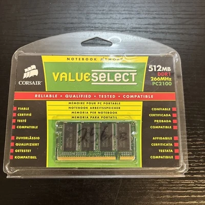 Corsair 512 MB SO-DIMM DDR1 SDRAM Memory (VS512SDS266) - Image 1 of 2