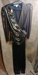 VTG Filagree Jumpsuit Black And Gold - Picture 1 of 2
