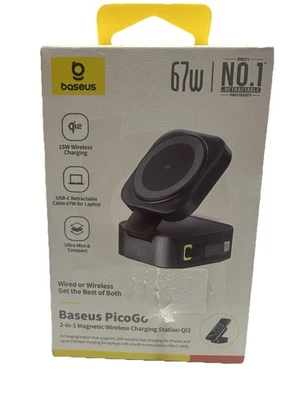 BASEUS Wireless Charger Adjustable MagSafe Charger With Retractable Type-C Wire - Image 1 of 2