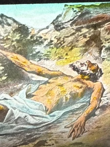 Antique 1920 Stereopticon Slide #1355 Job Afflicted with Boils Magic Lantern - Picture 1 of 7