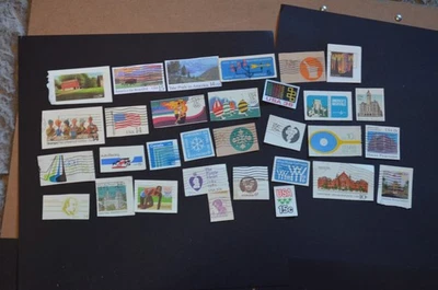 US Cut Square Stamps Lot of 31 Used and Unused US Postage - Image 1 of 4