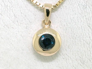 Saphir Anhänger 585 Gelbgold 14Kt Gold natürlicher blauer facettierter Saphir - Bild 1 von 4