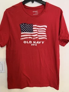 Old Navy 2012 American flag men’s/women’s red T-shirt size L/G/G - Picture 1 of 5