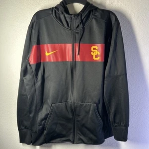 Nike USC Trojaner Hoodie Large schwarz durchgehender Reißverschluss Therma Fit Fleece gefüttert Sweatshirt - Bild 1 von 11