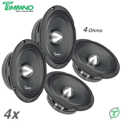 4x Timpano TPT-MR6-4 BULLET 6.5" Pro Audio Car Speakers 2000W Midrange 4 Ohm - Image 1 of 4