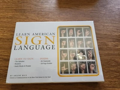 Learn American Sign Language by Arlene Rice 86 Flashcards+28 Page Booklet - Image 1 of 3