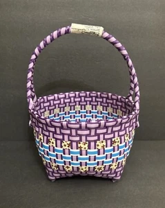 Hand-Woven Easter Basket w/Handle — Very Colorful, 12” Tall x 8.5” Long — NEW !! - Picture 1 of 20
