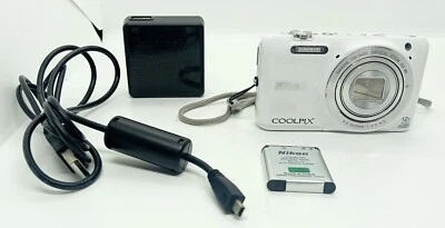 [Near Mint] Nikon COOLPIX  S6600White Digital Camera 16MP  12x OpticalZoom Japan - Image 1 of 4