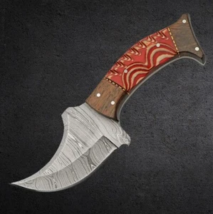Damascus Steel Knife Fixed Blade Hunting Knife - Picture 1 of 6