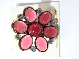 Amrita Singh Women's Light Ruby Flower Stretch Ring NWT 98 - Picture 1 of 5