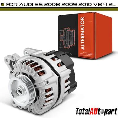 Alternador para Audi S5 2008 2009 2010 V8 4.2L 12V 80A polea de 5 ranuras en sentido horario Foto 1 de 4