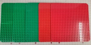 Lot of 5 LEGO Duplo Green & Red Baseplate 22x22 (15”L x15”W)  - Picture 1 of 6