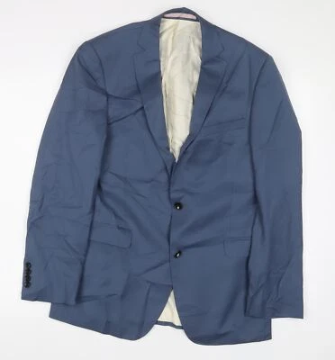 Chaqueta de traje de lana azul para hombre French Connection talla 38 regular - interior Poc Foto 1 de 4