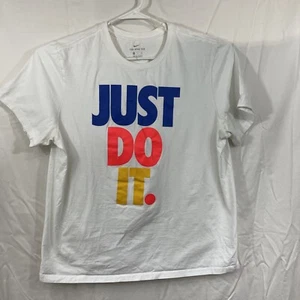 Camisa para hombre Nike blanca algodón cuello redondo Just Do It Swoosh - Imagen 1 de 3