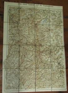 LANDKARTE Das obere SAALETAL und der FRANKENWALD um 1910 Ziegenrück Saalburg usw - Bild 1 von 6