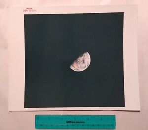 Official NASA Apollo 8 Red Letter Photo AS8-15-2574 Earth View Kodak Paper.