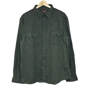 Tony Hawk Chamois Flannel Shirt Mens Large Long Sleeve Military Green - Picture 1 of 7