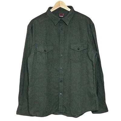 Tony Hawk Chamois Flannel Shirt Mens Large Long Sleeve Military Green - Image 1 of 4