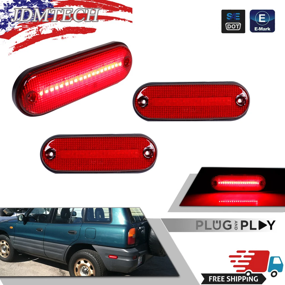 L+R Red Rear Fender Side Marker Corner Parking Signal Lamp For 96-00 Toyota Rav4 - Image 1 of 4