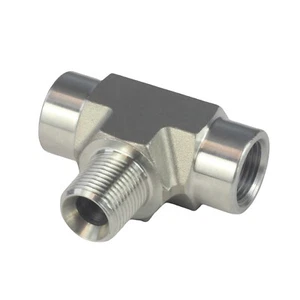 Stainless Steel 304 FORGED Pipe Fitting, Branch Tee, NPT Female-male-Female - Picture 1 of 12