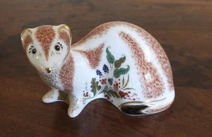 ROYAL CROWN DERBY PAPERWEIGHT STOAT - Picture 1 of 5