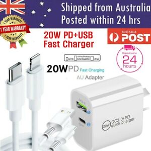 20W DUAL USB-C Type C Fast Wall Charger Adaptor QC3.0 For Android iPhone iPad AU