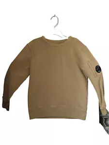 CP COMPANY Kids SWEATER BROWN SWEAT GOGGLE LENS ZIP POCKET ORIGINAL SIZE 8 - Picture 1 of 7