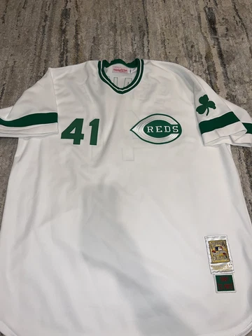 Tom Seaver Cincinatti Reds St. Patricks Day Mitchell & Ness MLB Jersey Size 3XL Cover