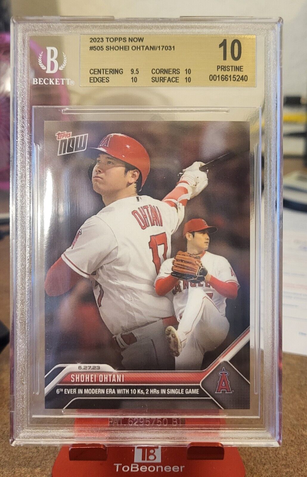 Shohei Ohtani - 2023 Topps Now #505 - 17031 - BGS 10 (3x10s)