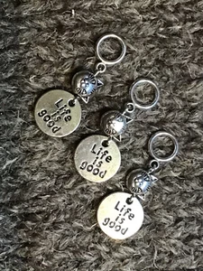 Life is Good Knitting Stitch Markers Love My Cat  Set of 3/SM400 - Picture 1 of 3